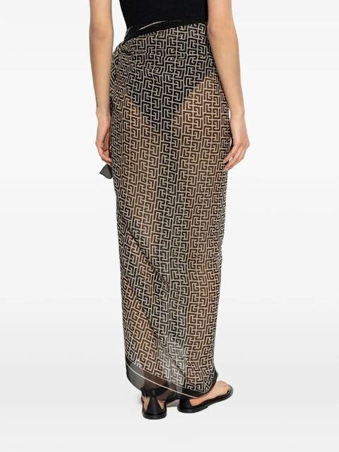 Balmain patterned pareo - Black