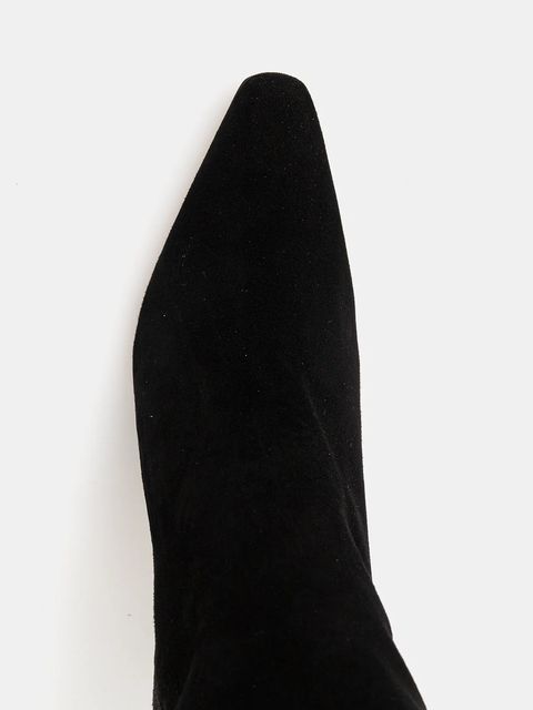 BOSS kozaki zamszowe Charlize kolor czarny na szpilce 50553013