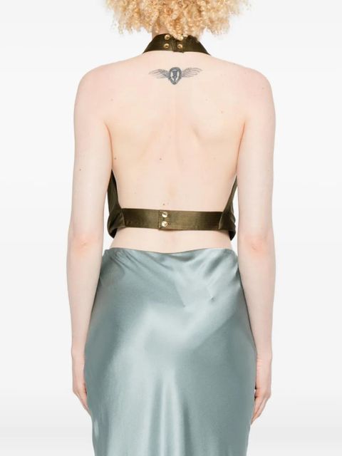 Cult Gaia Adienne draped halterneck top - Green