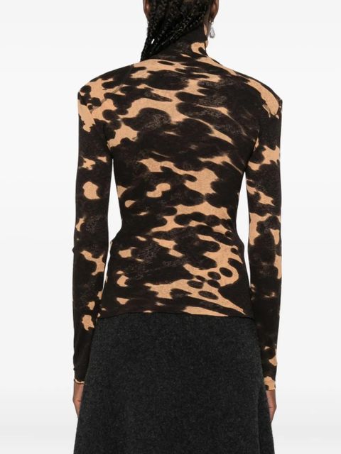 Nanushka print turtleneck top - Brown