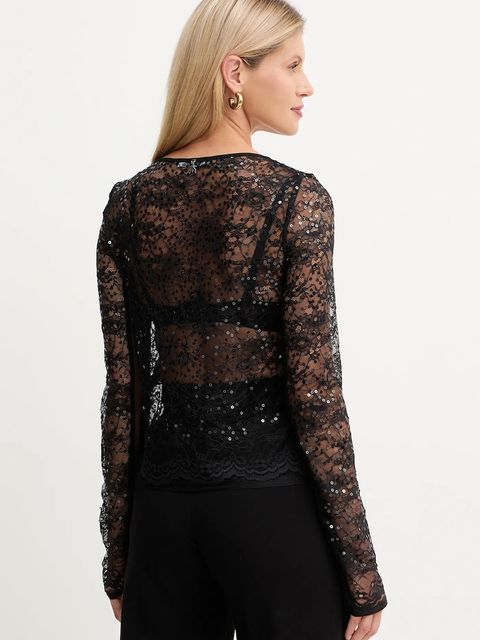 Patrizia Pepe bluzka damska kolor czarny wzorzysta 2M4514 J341