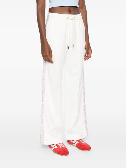 Casablanca floral-stripe track pants - White