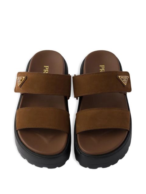 Prada nubuck slides - Brown