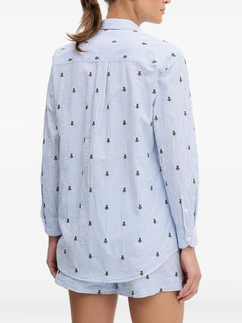 MC2 Saint Barth Brigitte bee-embroidered shirt - Blue - zdjęcie produktu nr 2