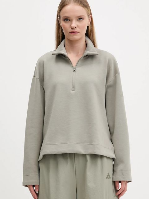 adidas bluza Soft Lux damska kolor szary z nadrukiem JW7422 - zdjęcie produktu nr 1