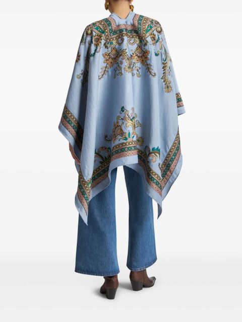 ETRO paisley-jacquard cape - Blue