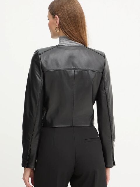 Elisabetta Franchi kurtka skórzana kolor czarny przejściowa GD52Z56E2