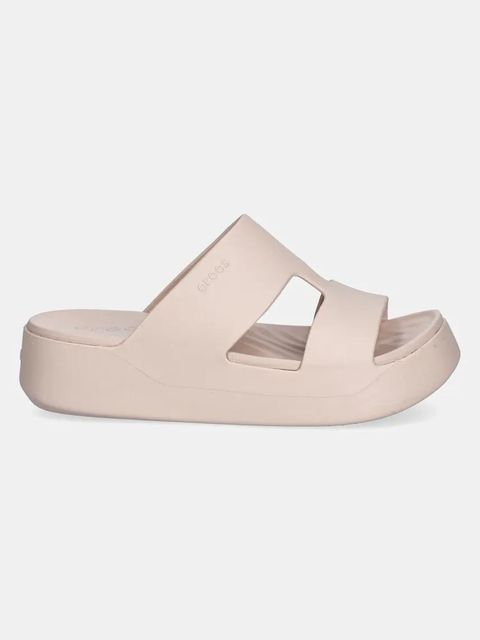 Crocs klapki Getaway Platform H - Strap damskie kolor beżowy na platformie 209409-6UR - zdjęcie produktu nr 2