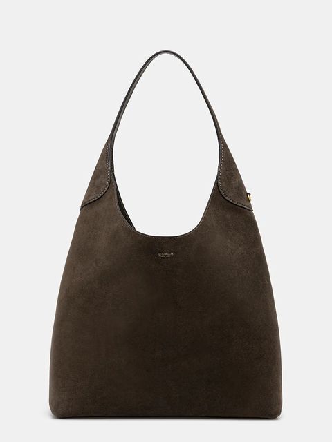 Coach torebka zamszowa Brooklyn kolor zielony CW636 - zdjęcie produktu nr 1