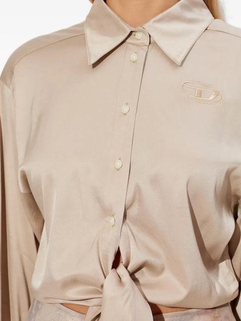 Diesel D-Elta-Mini tie-front printed mini dress - Neutrals