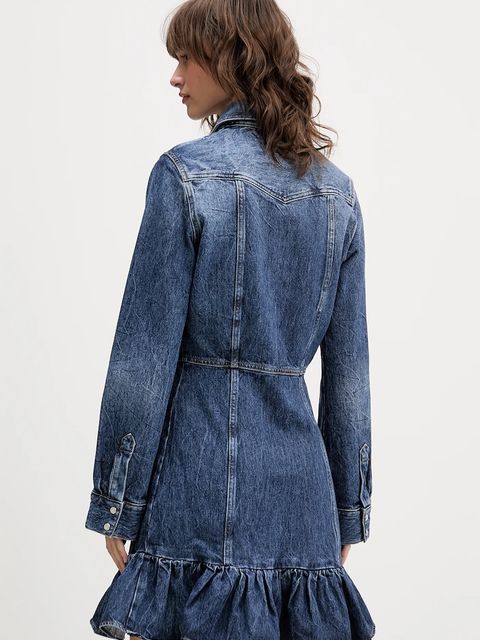 Tommy Jeans sukienka jeansowa kolor granatowy mini rozkloszowana DW0DW21635