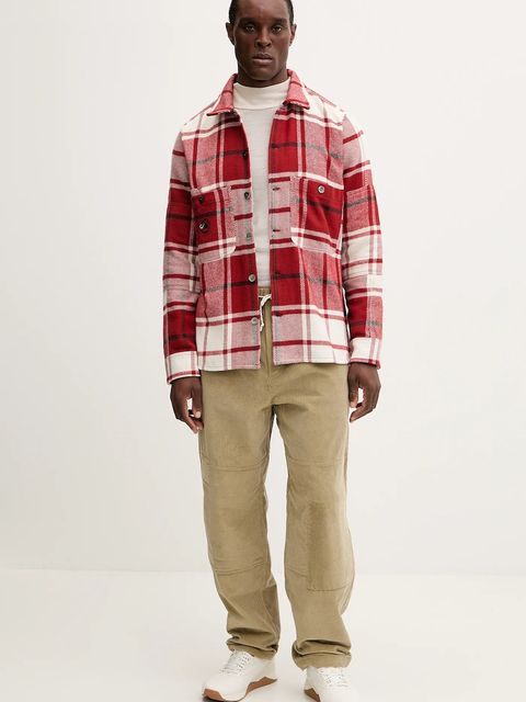 Mammut koszula bawełniana Mammut x Cabourn Direttissima kolor czerwony regular z kołnierzykiem klasycznym 1015.01730