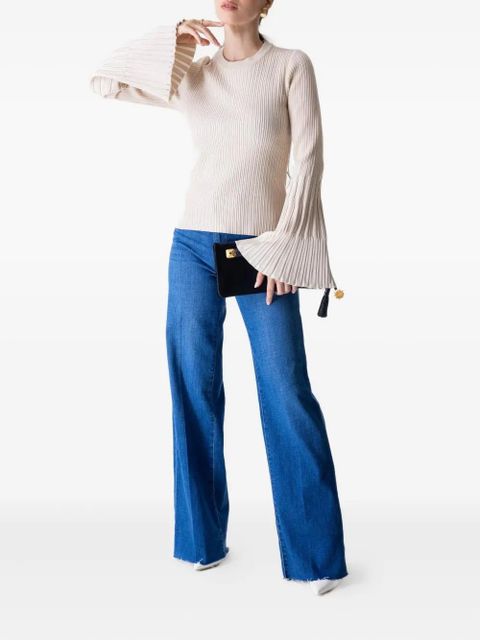 Simkhai Aris pleated bell-sleeve top - Neutrals - zdjęcie produktu nr 2