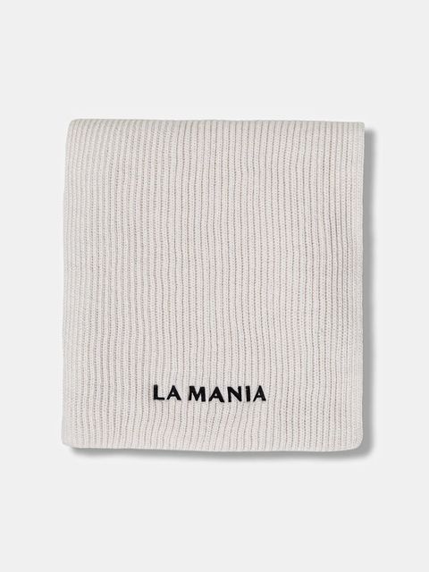 La Mania szalik wełniany MAEVE kolor beżowy gładki MAEVE