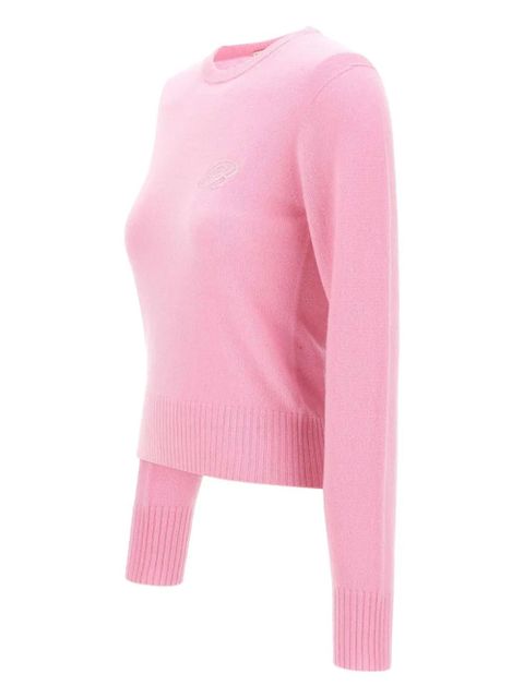 Blumarine embroidered ribbed cashmere sweater - Pink