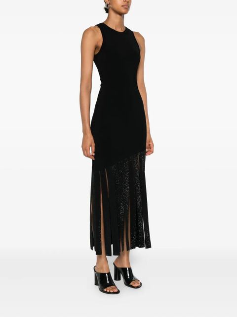 SANDRO embellished fringe maxi dress - Black