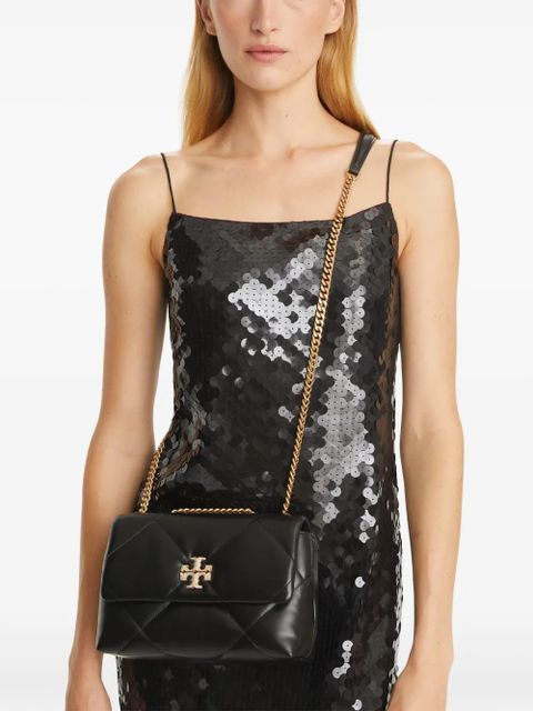 Tory Burch small Kira diamond-quilted pav� convertible shoulder bag - Black
