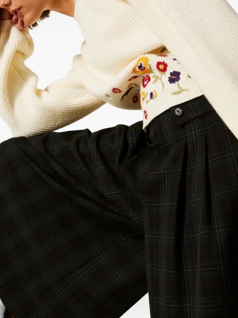 TWINSET tartan-checked trousers - Green