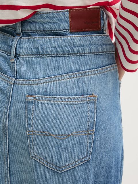 Pepe Jeans spódnica jeansowa MIDI SKIRT HW DOUBLE