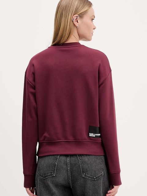 Karl Lagerfeld Jeans bluza damska kolor bordowy z nadrukiem A1W20005
