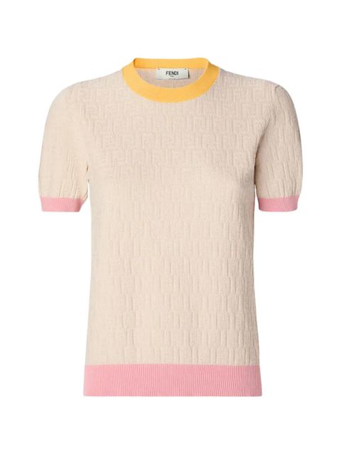 FENDI textured T-shirt - Neutrals - zdjęcie produktu nr 1