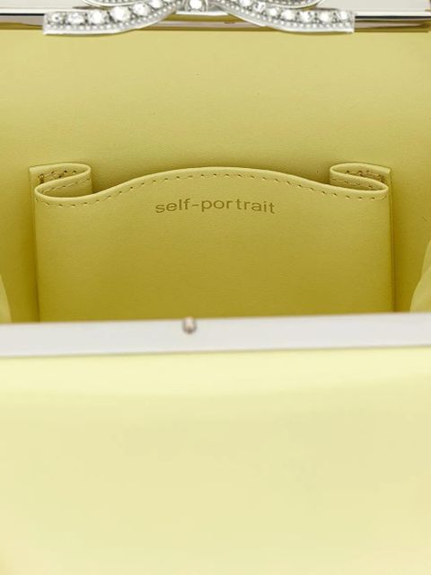 Self-Portrait rhinestone-bow tote bag - Yellow