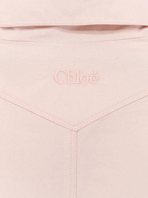 Chloé high-neck poplin cape coat - Pink