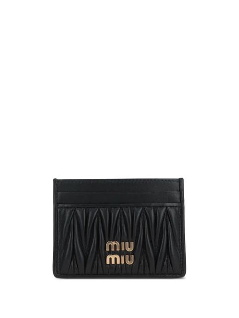 Miu Miu logo-lettering cardholder - Black - zdjęcie produktu nr 1