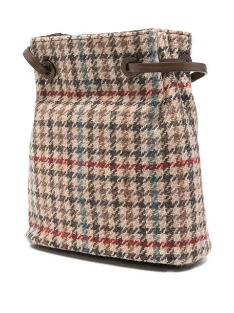 Miu Miu checked logo-appliqué cross body bag - Brown - zdjęcie produktu nr 2