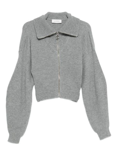 Sportmax ribbed zip-up cardigan - Grey - zdjęcie produktu nr 1
