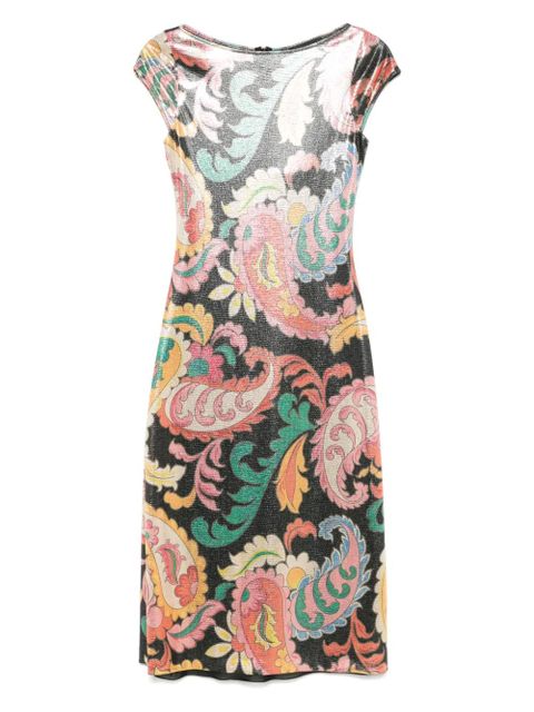 ETRO paisley-print laminated midi dress - Black - zdjęcie produktu nr 2