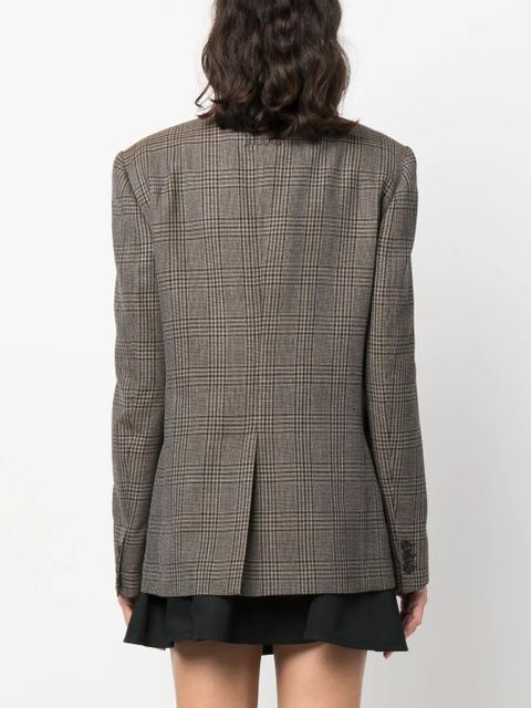 Miu Miu plaid-check single-breasted blazer - Brown