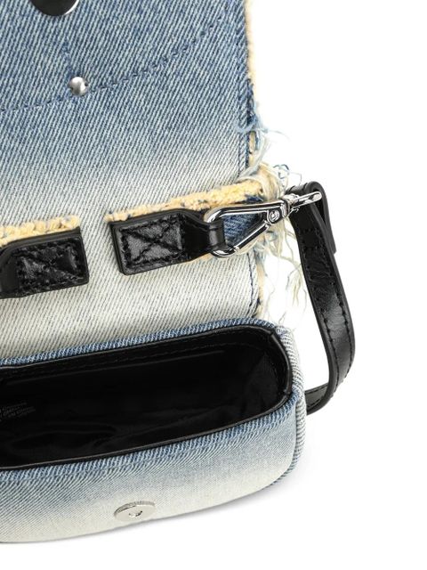Diesel 1DR XS frayed logo shoulder bag - Blue