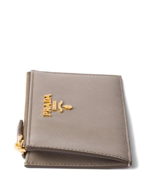 Prada zip metal-lettering card holder - Grey
