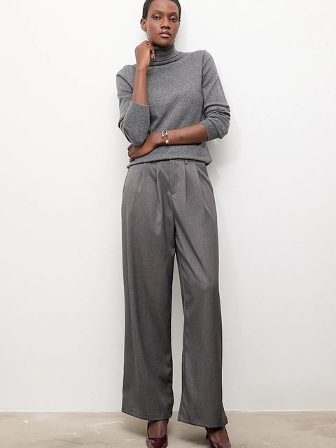 Answear Lab sweter z kaszmirem kolor szary lekki z golfem