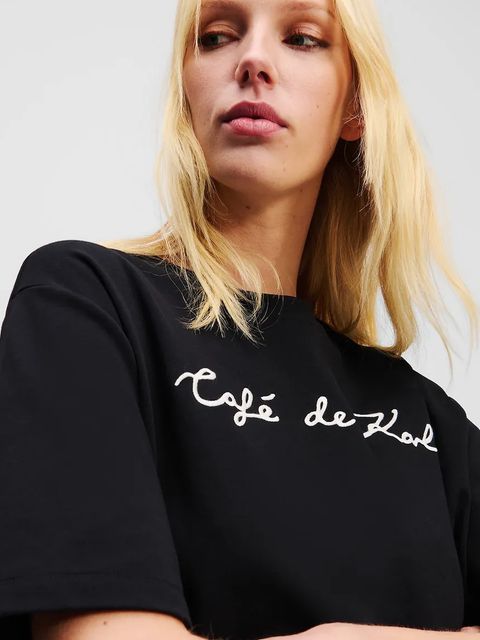 Karl Lagerfeld t-shirt bawełniany damski kolor czarny A2W17088