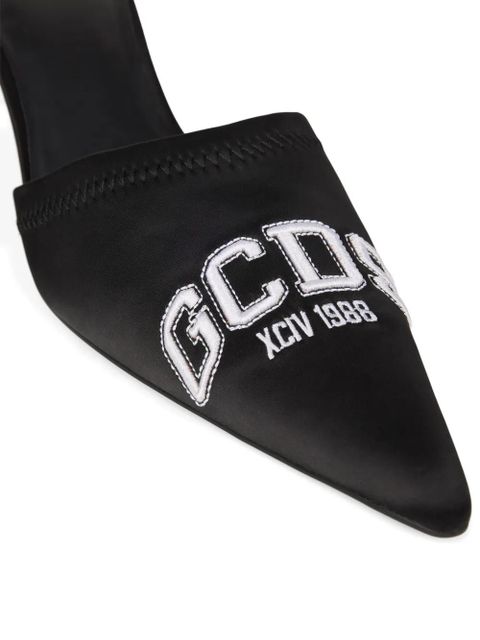 GCDS logo-embroidered mules - Black