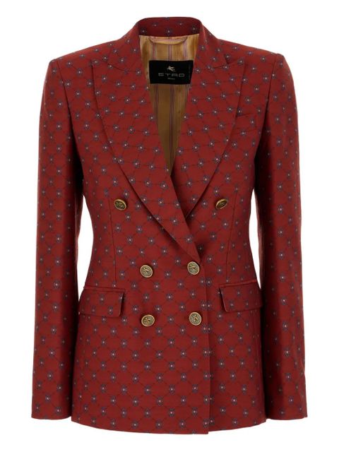 ETRO geometric-pattern double-breasted blazer - Red - zdjęcie produktu nr 1