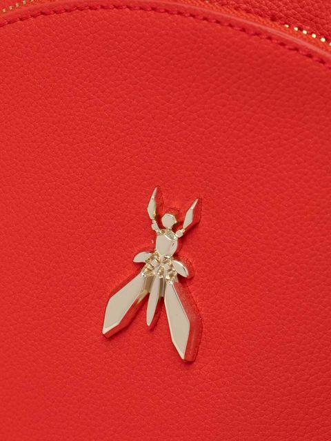 Patrizia Pepe plecak skórzany damski kolor czerwony mały gładki