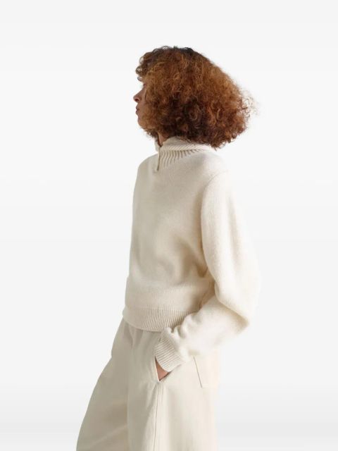 LEMAIRE buttoned ribbed-knit sweater - Neutrals