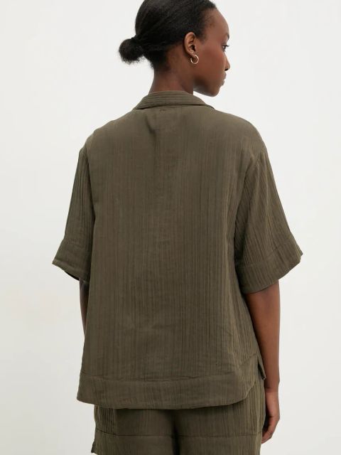 Answear.LAB koszula bawełniana damska kolor zielony relaxed z kołnierzykiem klasycznym