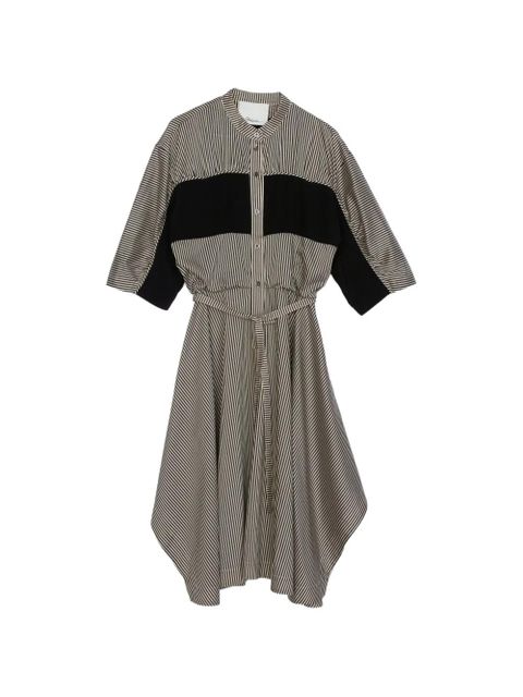 3.1 Phillip Lim striped-pattern belted dress - Black - zdjęcie produktu nr 1