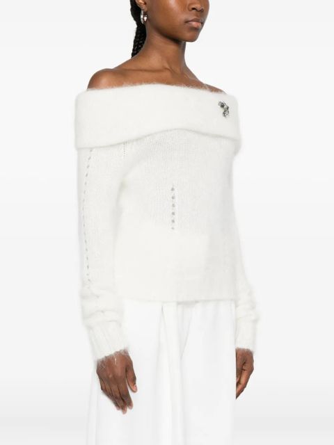 Blumarine cowl-neck sweater - White