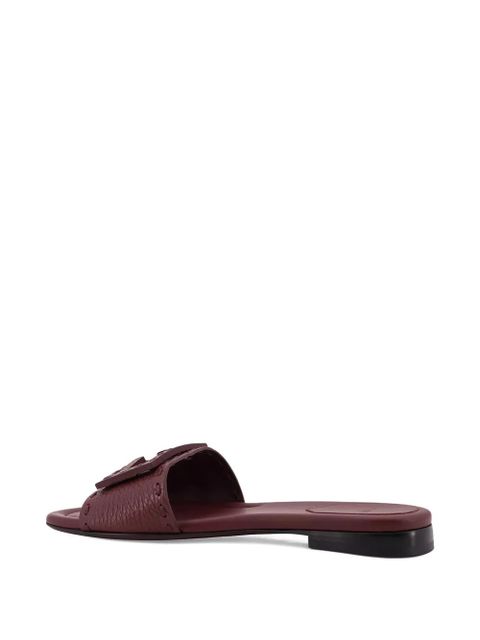 FENDI embossed logo strap sandals - Brown