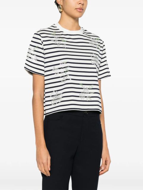 Maje striped-pattern T-shirt - White