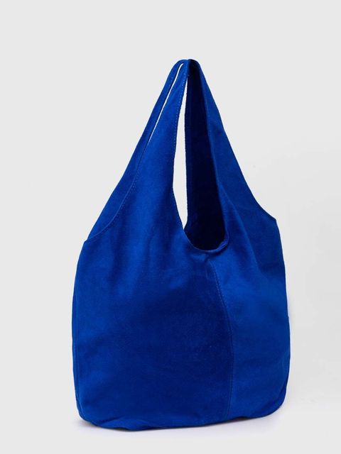 Answear.LAB torebka zamszowa kolor granatowy