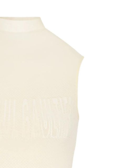 Jean Paul Gaultier mesh flocked bodysuit - Neutrals