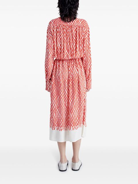 Proenza Schouler Bailey abstract-print midi dress - Red