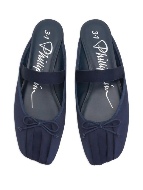 3.1 Phillip Lim bow-detail pleated mules - Blue