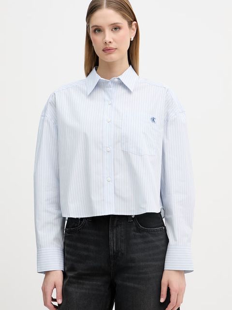 Calvin Klein Jeans bluzka koszulowa damska bawełniana - zdjęcie produktu nr 2